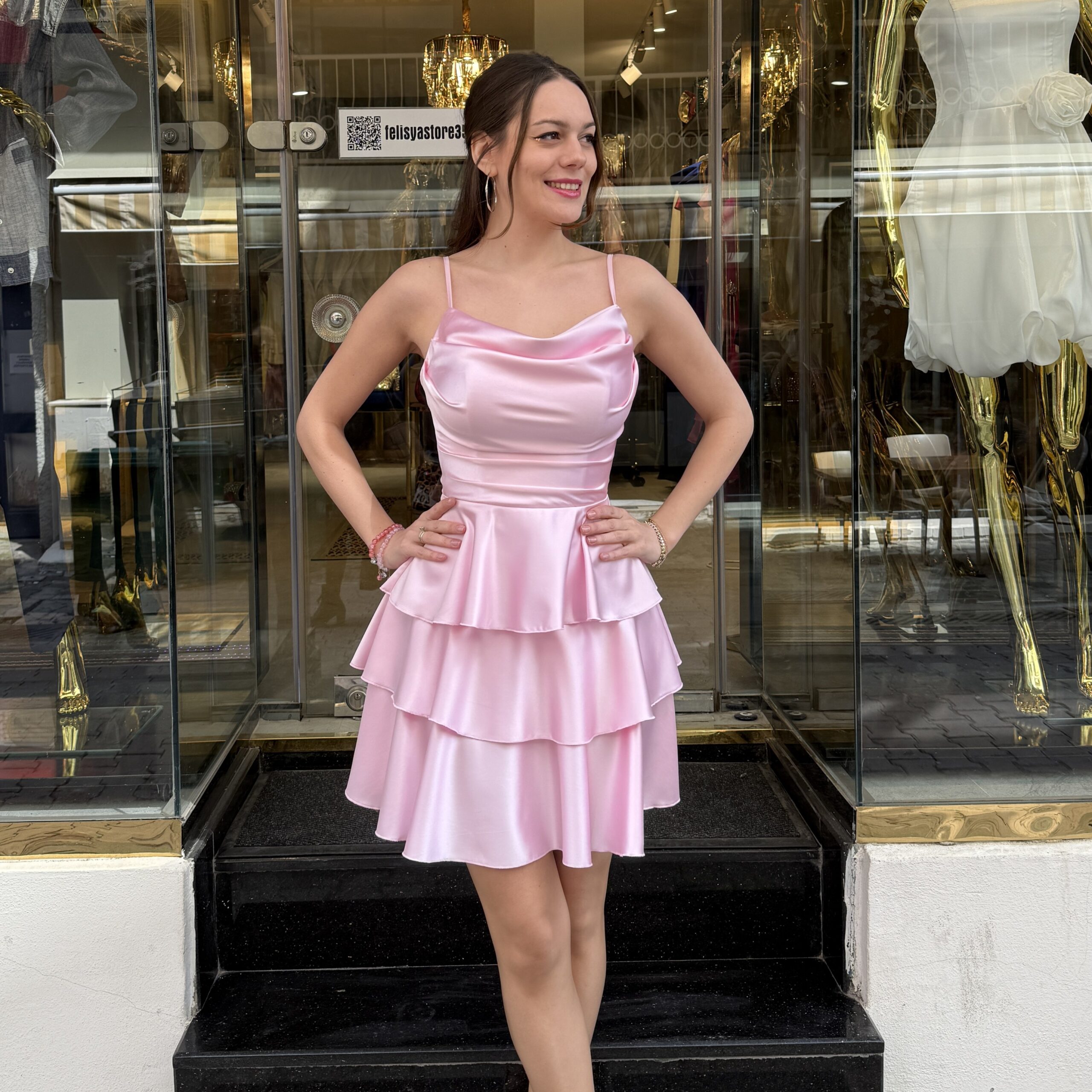 Alina Kısa Abiye - Görsel 5