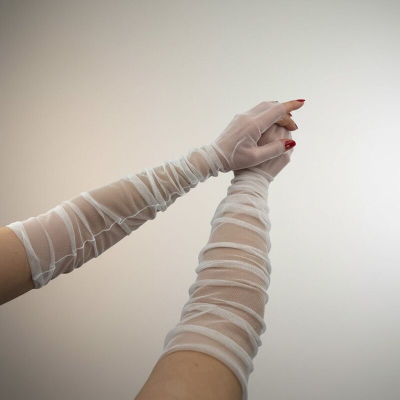 Uzun Parmaksız Tül Eldiven