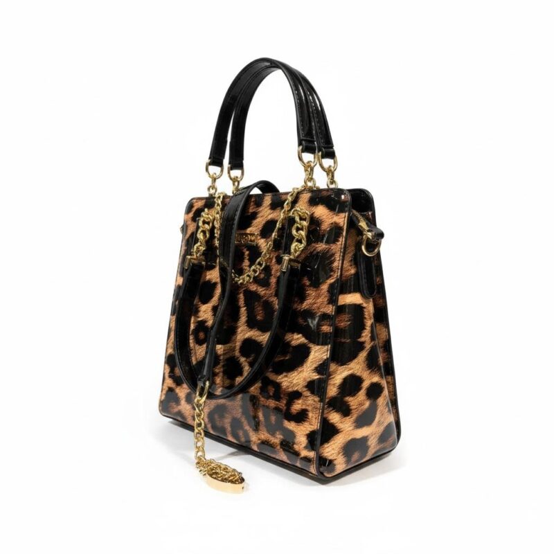 Leopar Desenli Rugan Çanta