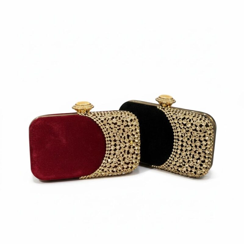 Taşlı Kadife Çanta